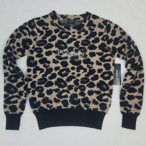 NWT bebe Animal Print Tan/Black Sweater Medium
